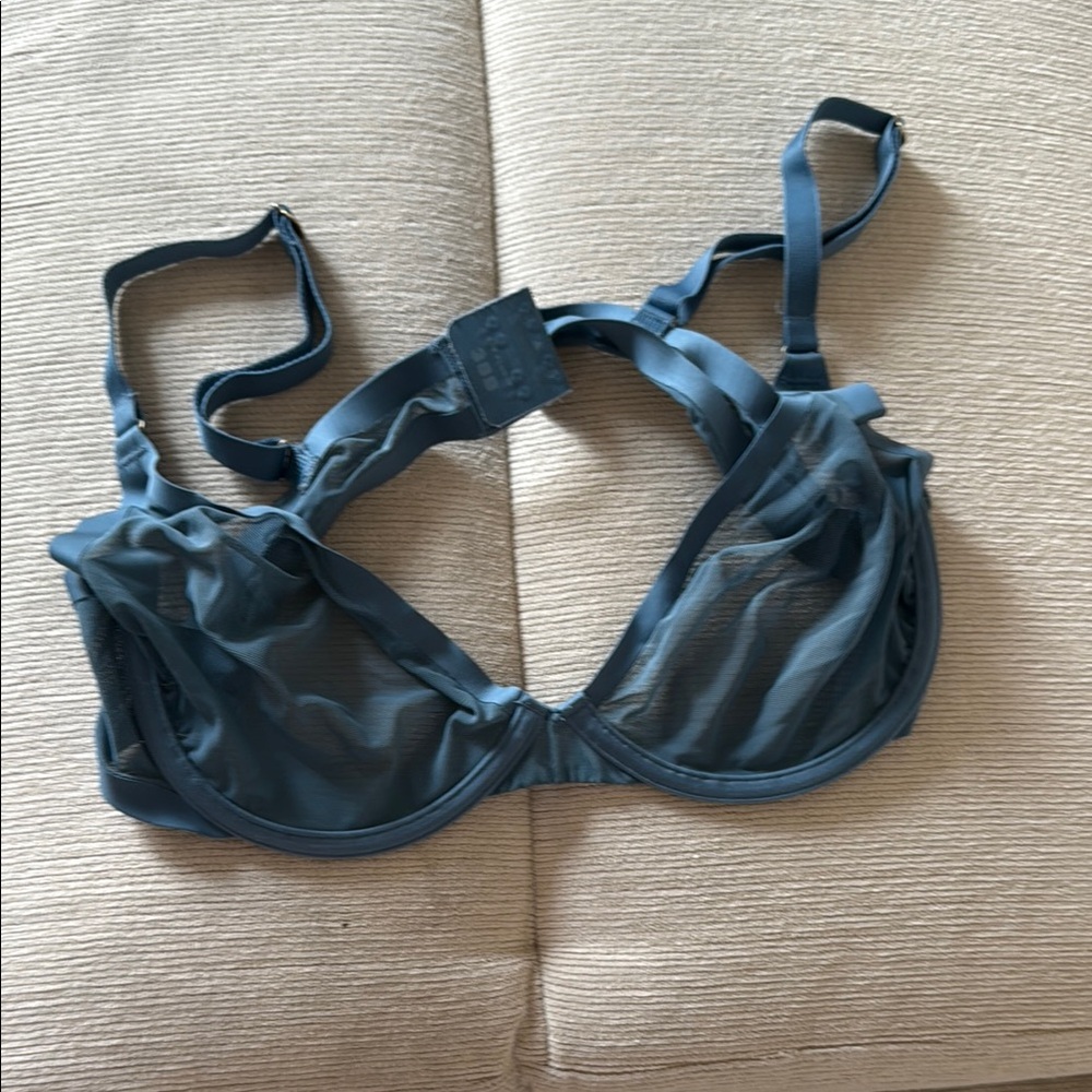 CUUP Blue Underwire Bra with Adjustable Straps